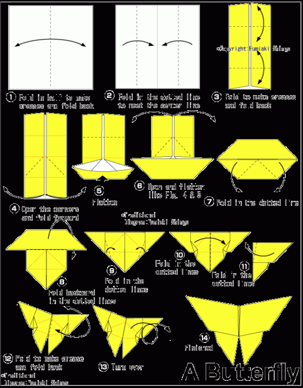 Simple Origami Butterfly Origami Tutorial for Children