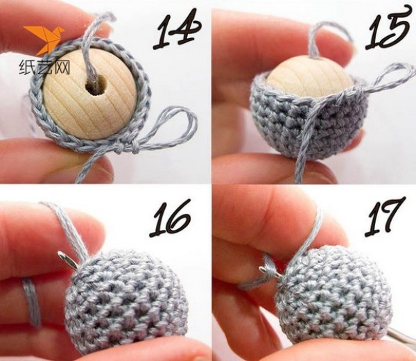 Illustrated tutorial on DIY production of hand-knitted balls