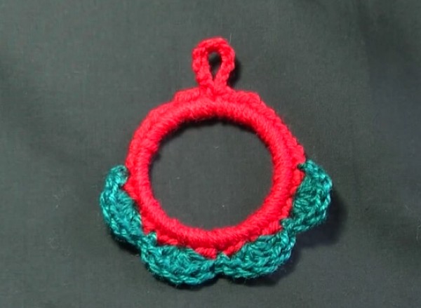 Christmas crochet Christmas tree wreath small pendant handmade DIY tutorial