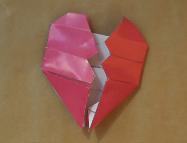 Valentines Day Origami Heart Origami Broken Heart Handmade Origami Video Tutorial