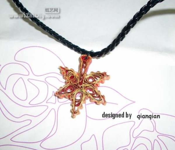 Qianqian’s paper butterfly and maple leaf necklaces