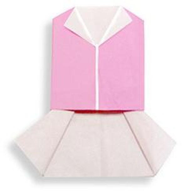 Simple origami clothing tutorial for children - origami skirt