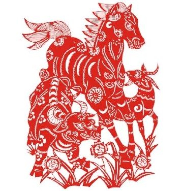 Complete collection of paper-cutting patterns for the Year of the Horse, Ox, and Sheep, and paper-cutting tutorials for the Year of the Horse