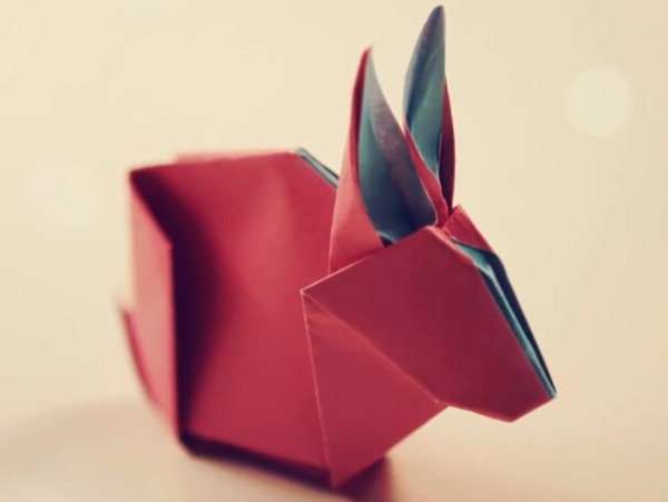 Origami tutorial for making origami bunny for Mid-Autumn Festival