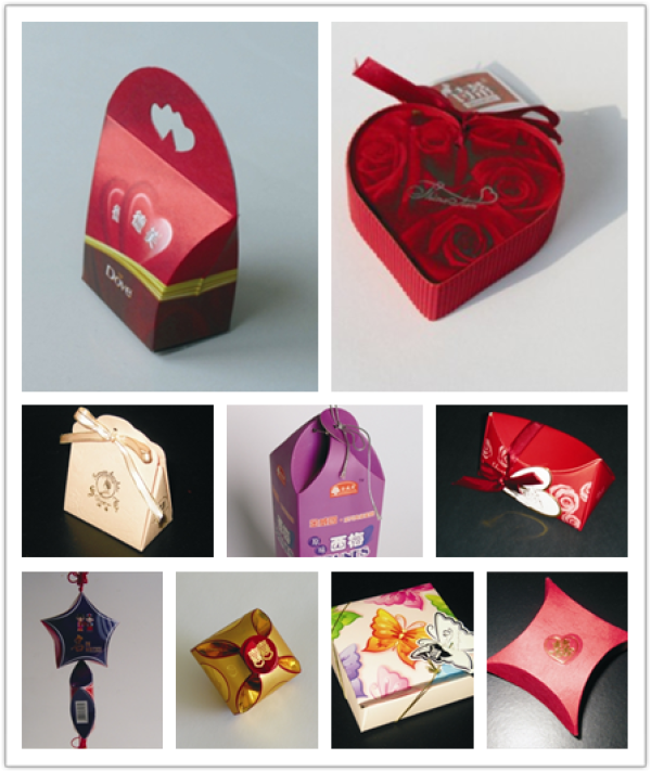 Ten different gift box styles and drawings