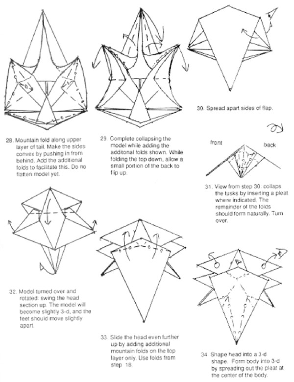 Origami African Elephant Origami Tutorial