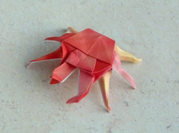 Origami simple crab illustration tutorial