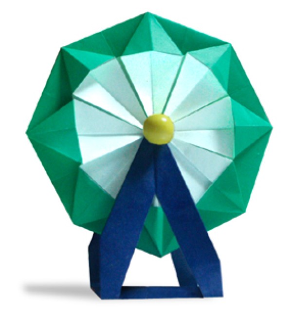 Ferris wheel origami illustrations and interesting tutorials