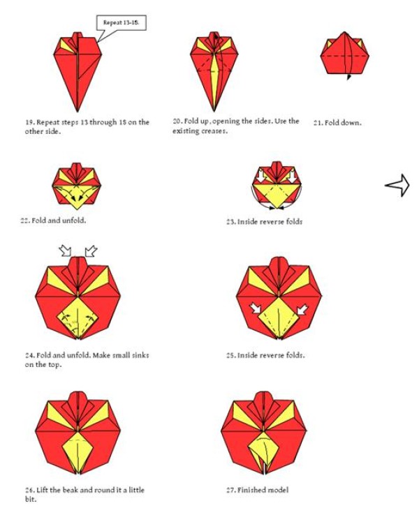 Angry Birds Origami Tutorial Illustration