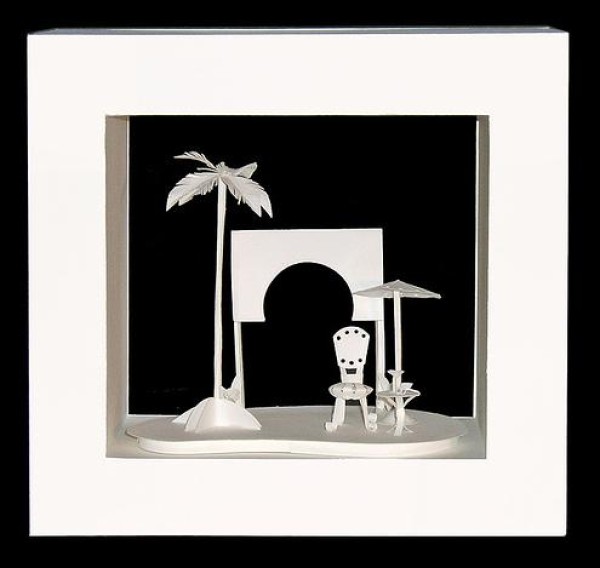 Appreciation of a set of black and white paper sculptures