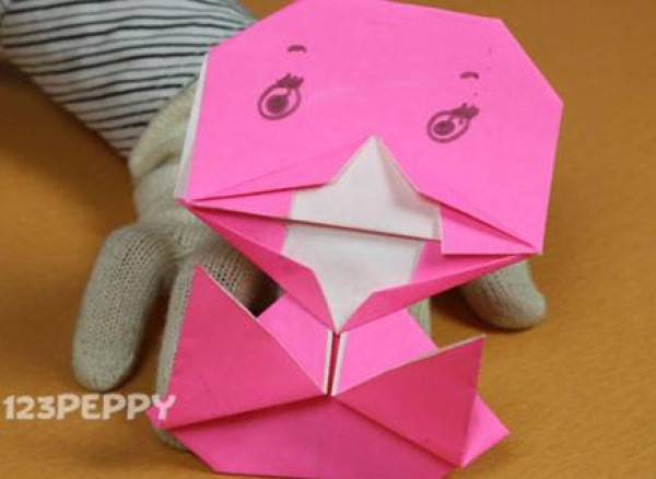 A comprehensive handmade tutorial on origami for children teaches you how to fold a little duck - Handmade for Childrens Day