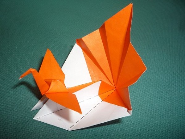 How to fold the Flaming Paper Crane and manual origami tutorial