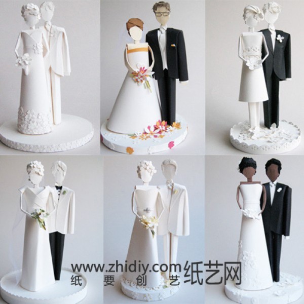 Paper art decoration on wedding cake