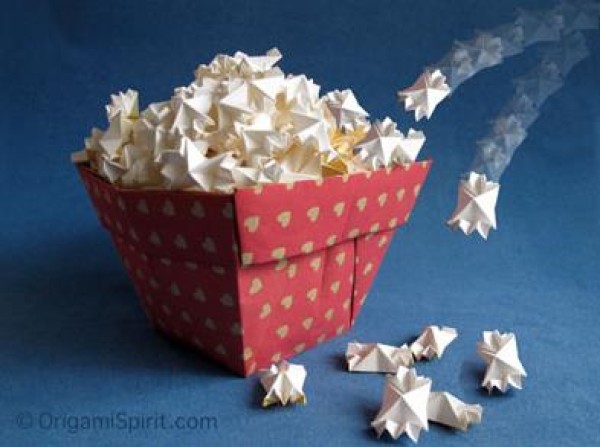 Origami Encyclopedia Fun Origami Popcorn Video Tutorial on Handmade Origami