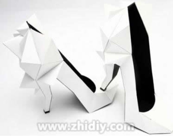 Stylish origami fashion high heels