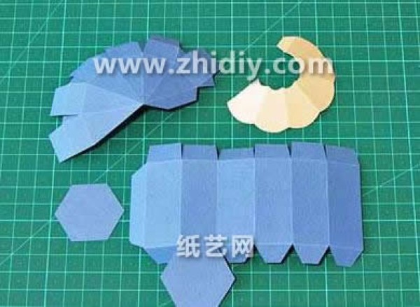 Handmade illustrated tutorials and templates for children’s origami paper model of pencil gift box