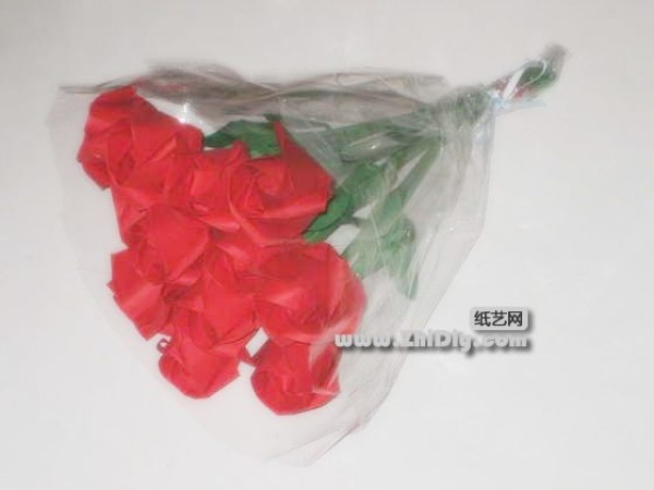 Valentines Day Paper Craft Simple Rose Bouquet Making [Real Picture]