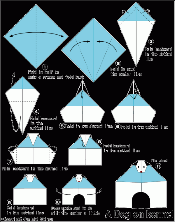 Simple Origami Dog House Origami Tutorial for Children