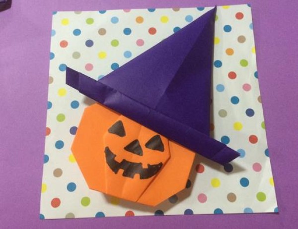 Halloween simple origami Jack-o-lantern handmade video tutorial