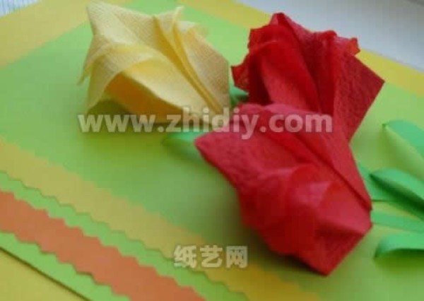 Napkin Paper Art Tulip Flower Tutorial