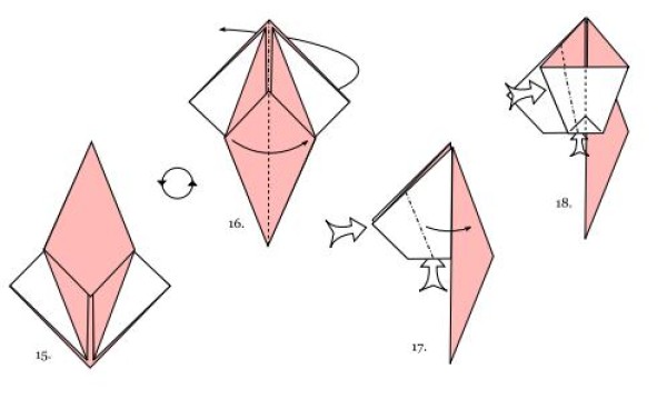 Modified origami crane origami drawing tutorial