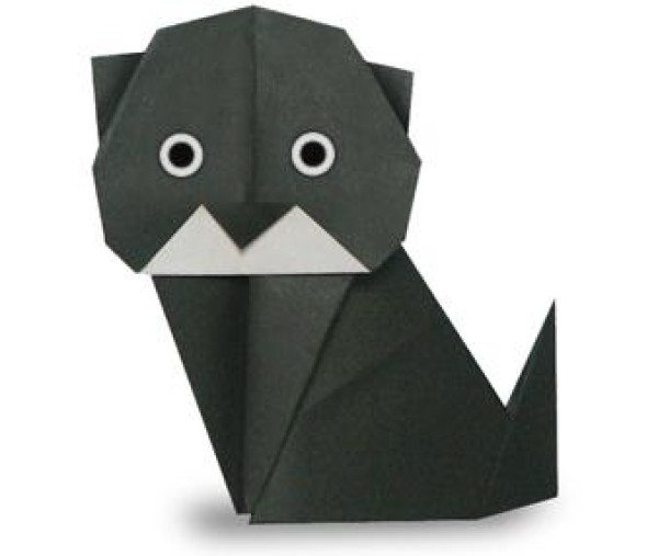 Simple origami little black cat handmade origami tutorial