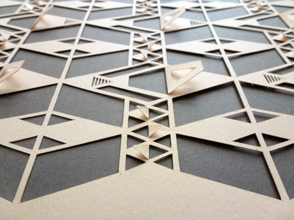 Geometric paper cutting designs by Sarah Louise Matthews