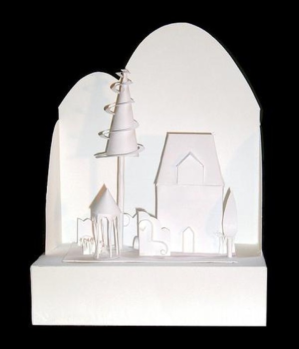 Appreciation of a set of black and white paper sculptures