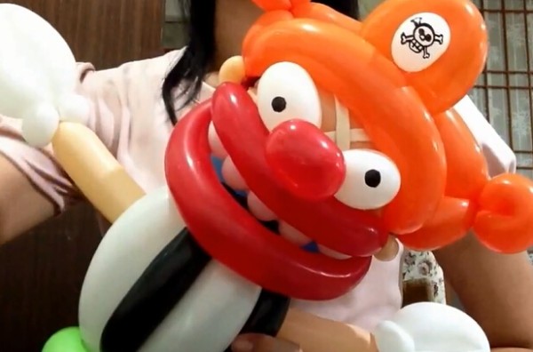 Balloon modeling video tutorial One Piece clown Bucky handmade method