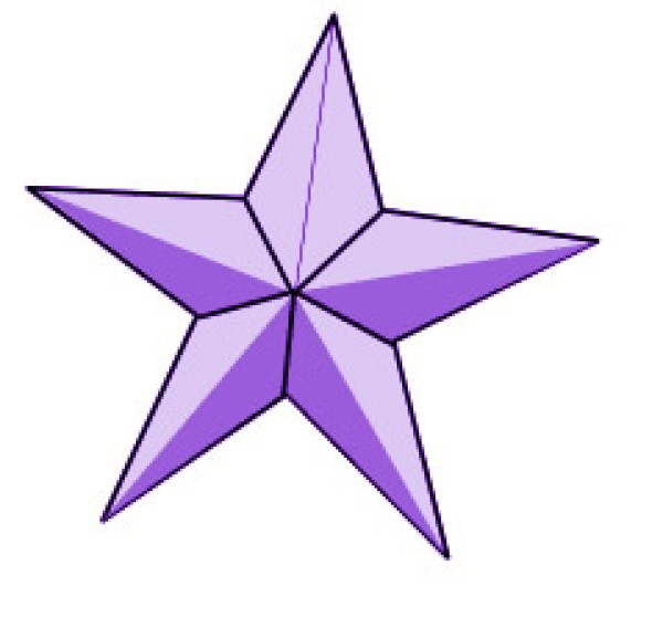 Simple combination origami five-pointed star [two types]