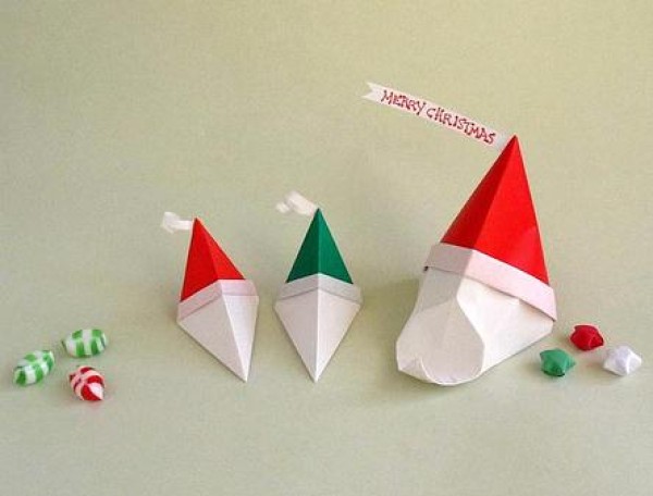 Santas origami video tutorial teaches you step by step how to make a Christmas origami box origami