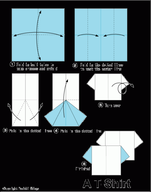 Simple Origami Clothes T-shirt Tutorial for Children