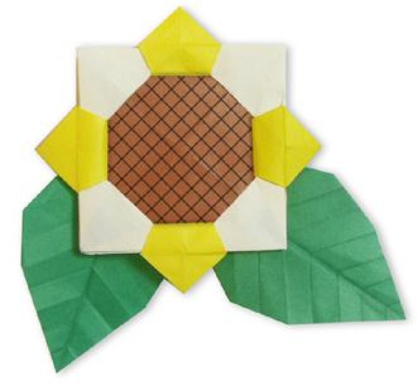 Origami sunflower simple handmade origami tutorial for children