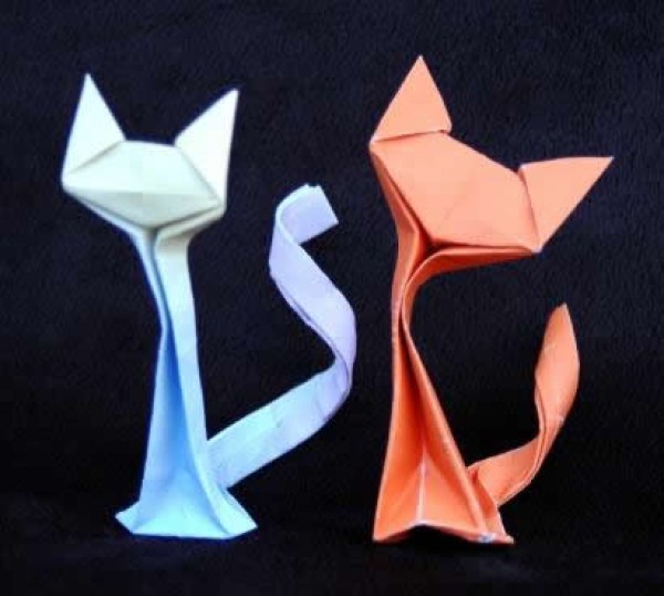 Origami Encyclopedia: Three-dimensional Origami Cute Cat Origami Video Tutorial