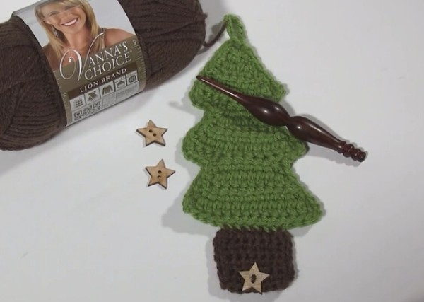 Crochet Christmas tree coaster handmade DIY tutorial