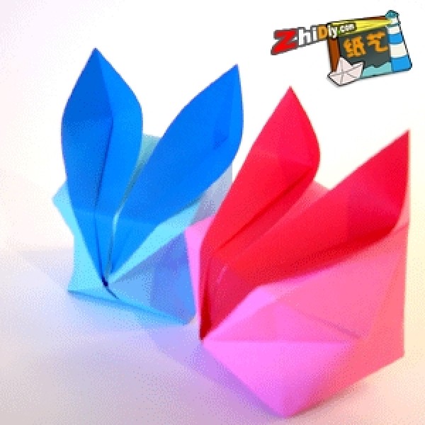 Cute couple origami rabbit making