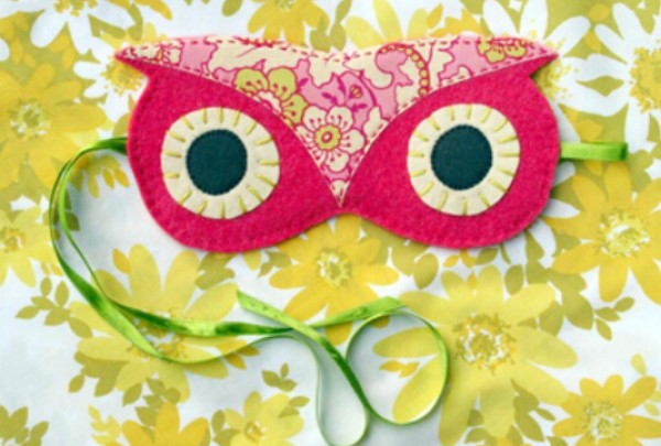 Fabric handmade DIY tutorial for Halloween owl mask_Illustrated tutorial on homemade Halloween mask