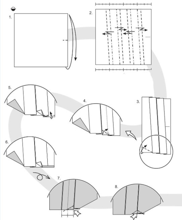 Broken origami heart origami chart