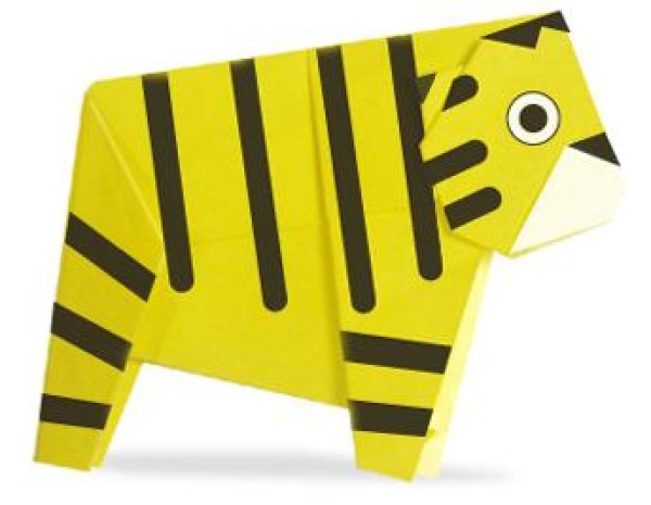 Simple tiger origami tutorial for children