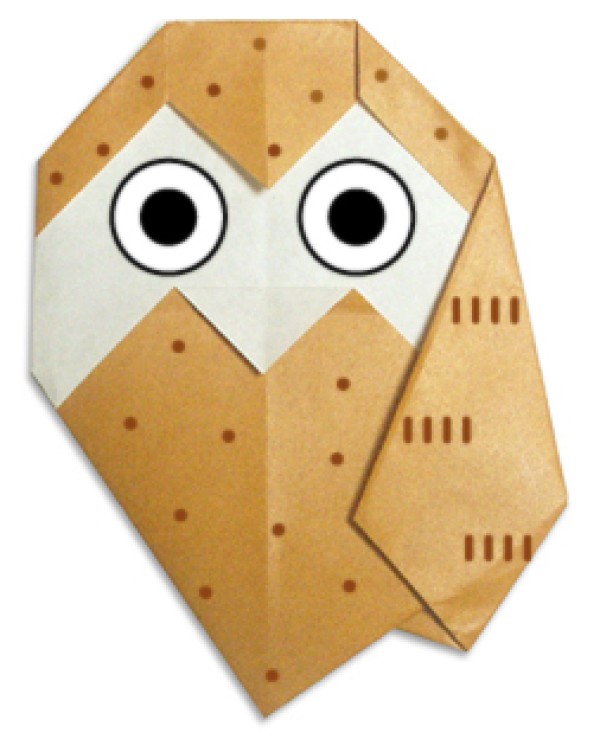 Simple origami tutorial for children to make origami owl