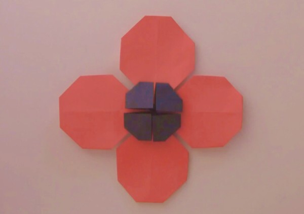 Simple handmade origami flower tutorial teaches you how to make origami poppy flowers