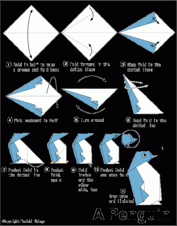 Simple Origami Penguin Origami Tutorial for Children