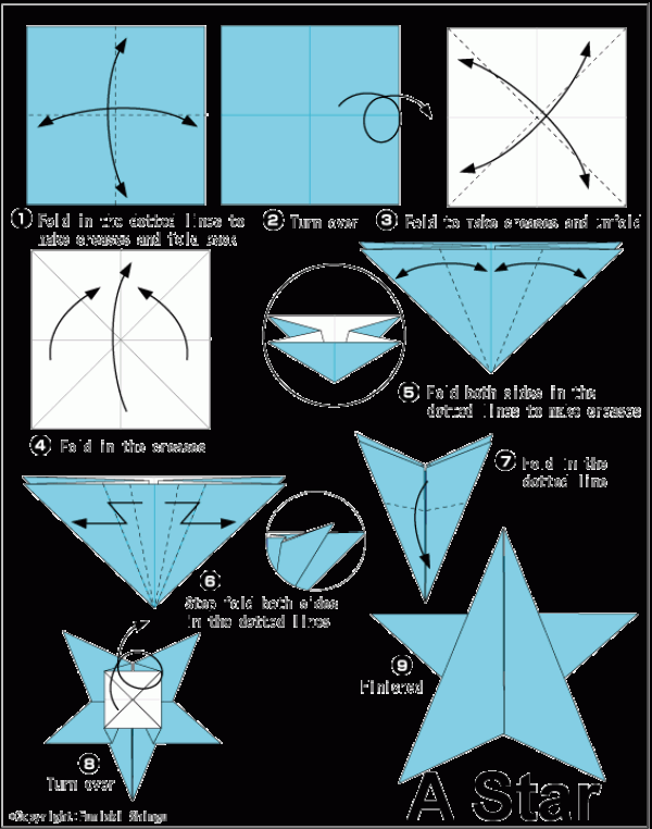 Christmas DIY origami star illustrated tutorial