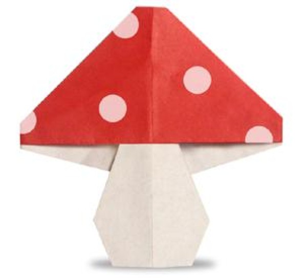 Simple mushroom origami tutorial for children