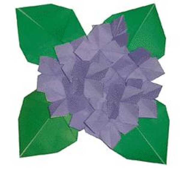 Simple handmade origami hydrangea making tutorial for children