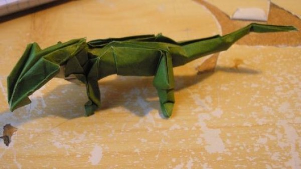 Simulated origami lizard origami drawing tutorial [animal origami chart]