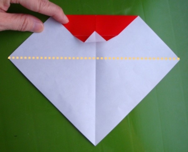 Illustration of how to fold cartoon simple origami Santa Claus [reprint]