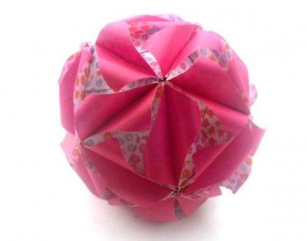 Complete Illustration of Origami Flower Balls - Simple Version of Milorads Handmade Origami Lantern Tutorial