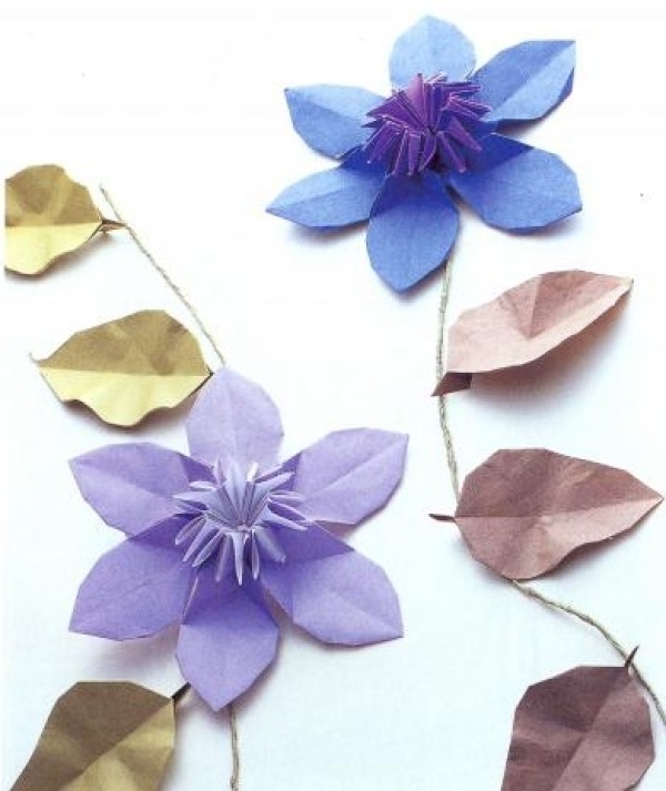 Kawasaki Toshiwa origami clematis origami flower illustrated tutorial