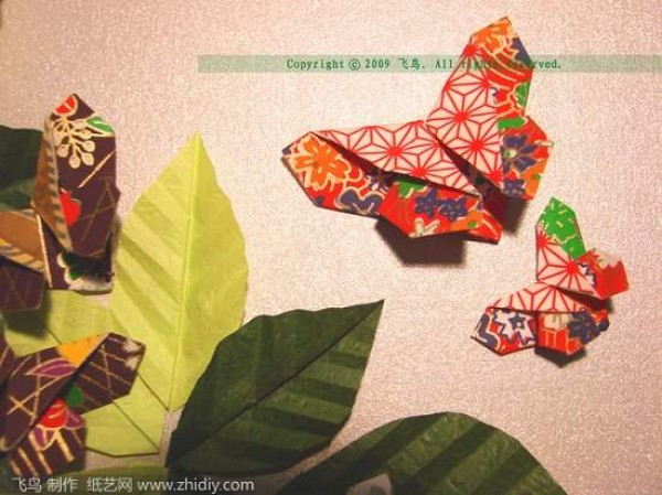 Appreciation of bird origami: dancing butterflies in spring